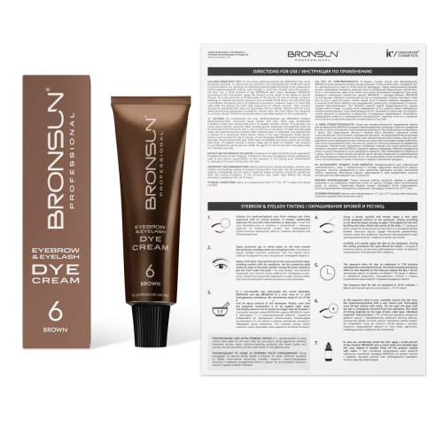 Крем-краска для бровей и ресниц BRONSUN, цвет коричневый #6, 15 мл фото 10