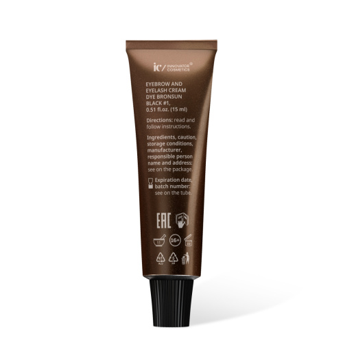 Крем-краска для бровей и ресниц BRONSUN, цвет черный #1, 15 мл фото 8