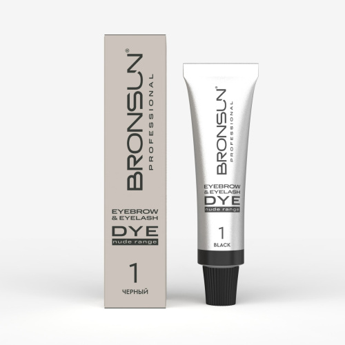 Крем-краска для бровей и ресниц NUDE RANGE BRONSUN, цвет черный #1, 15 мл